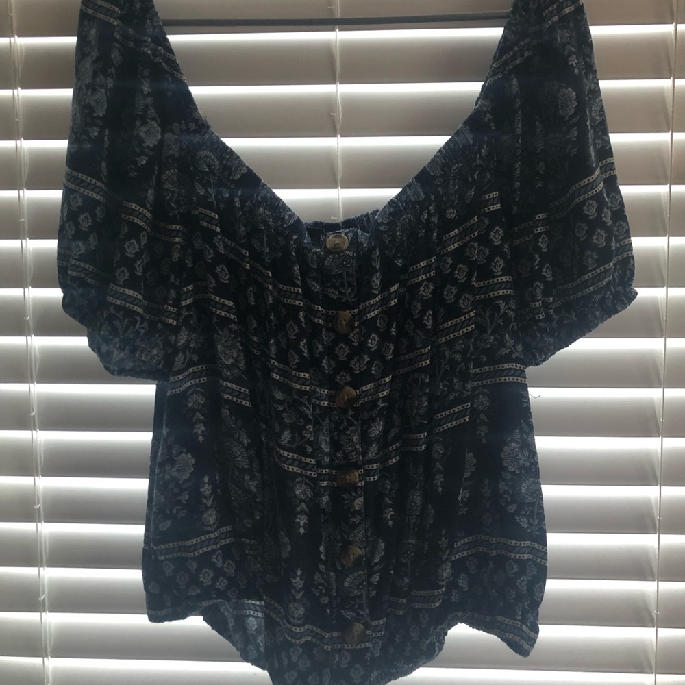 Floral bubble crop top tank